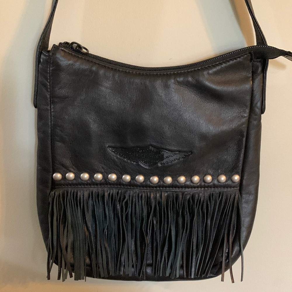 Harley Davidson genuine leather purse with fringe